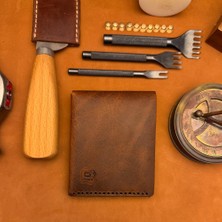 Bi Deri Bideri Dıdyma Hakiki Deri Mıknatıslı Cüzdan Kahverengi