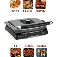 Fakir Tost Makinesi 2000 W Ayarlanabilir Isı Granit Görünümlü Yapışmaz Alüminyum Plaka, 6 Dilim Kapasite