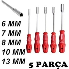 MiraLive 5 Adet Lokma Anahtar Tornavida Seti - 6/7/8/10/13MM Metal Altıgen Takımı