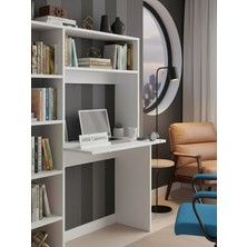 Freehome Premium Mdf Ürün Modern Kitaplıklı Çalışma Masası | Raflı Öğrenci ve Home Ofis Bilgisayar Masası
