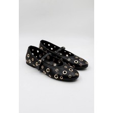 Park Moda Babet Ayakkabı PM567 Siyah Cilt