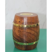 MiraLive Pirinç Detaylı Fıçı Kumbara Model 4