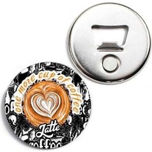 Kahve Dükkanı Latte Temalı Magnet