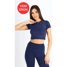 Kadın Organik Kumaş Bisiklet Yaka Vücuda Oturan Slim Fit Atlet Bluz