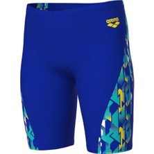 Arena Boys Swim Jammer Print Neon Blue Yellow Multicolor Erkek Çocuk Yüzücü Mayosu 010753850