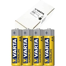Varta Superlife Çinko AA Kalem Pil 60'lı Paket 1,2 V Voltajlı Yüksek Performanslı Şarjlı Piller