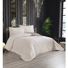 D'niss Home Jakar Kapitoneli Çift Taraflı 3 Parça Çif Kişilik Yatak Örtüsü