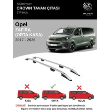Turtle Opel Zafira Orta Şasi (L2) (Panelvan-Cıtyvan) 2017-2026  Crown Tavan Çıtası-Gri (Orta Şasi)