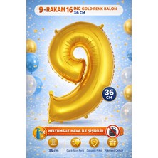 Party Express 16" Folyo Rakam 36CM "9" Gold / Altın