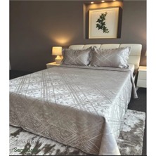 D'niss Home Sarmaşık 3 Parça Çift Kişilik Şönil Pike Takımı Bej