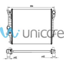 Unıcore Su Radyatörü Jaguar S-Type 3.0, 4.2 2001-2008 Otomatik 570*510 / XR847964
