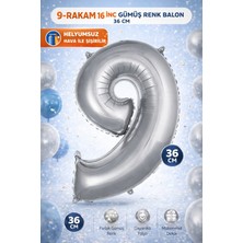 Party Express 16" Folyo Rakam 36CM "9" Silver / Gümüş