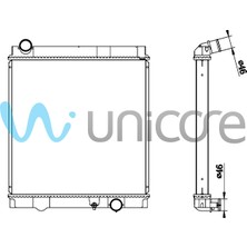 Unıcore Su Radyatörü Mıtsubıshı Canter 859G Euro4 5.2d, 4.9 Kalın 48MM 518*525 / ME403820, ME417292, ME40604