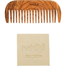 Hakiki Zeytin Geniş Dişli Tarak & Bıttım Sabunu Seti | Bıttım ve Yemeklik Zeytinyağı ile Doğal Saç ve Cilt Bakımı