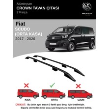 Turtle Fıat Scudo Orta Şasi (L2) (Panelvan-Cıtyvan) 2017-2026  Crown Tavan Çıtası-Siyah (Orta Şasi)