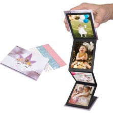 Çılgıntrend Unicorn Tasarımlı Kişiye Özel Mini Akordeon Albüm - Bebek ve Çocuklar Için 14 Fotoğraflı Anı Kitabı