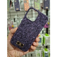 Puloka iPhone 13 Pro Max Simli Işıltılı Taşlı Içi Kadife Kamera Koruma Çıkıntılı Yüksek Kalite Lüks Kılıf