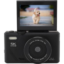 Yeco 5k Dijital Kamera 75MP, 18X Zoom, Flaşlı, Retro Tasarım Vlog Kamera, Mp4 Video