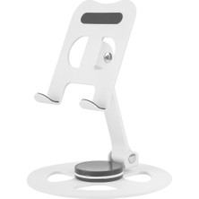 Avcı Teknoloji Market Döner Tabanlı Metal Tablet Standı Masaüstü Telefon Tutucu Katlanır