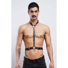 Alfa Aksesuar 03 Giyim Deri Boyundan Askılı Erkek  Harness, Clubwear, Leather Partywear - BRFM124 Beruflic