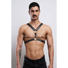 Alfa Aksesuar 03 Giyim Perçin Detaylı Erkek  Göğüs Harness, Erkek  Parti Giyim - BRFM179 Beruflic