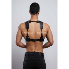 Alfa Aksesuar 03 Giyim Kelepçeli Erkek  Göğüs Harness, Deri Erkek  Fantezi Harness, Kelepçeli Erkek  Harness - B