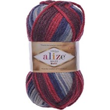 Alize Maxı Lacivet Bordo Tonlarında Batik 1 Adet Colar : 8130
