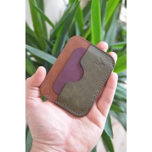 Oh Deer Leather Hakiki Deri Kartlık Unisex – Ince Minimal Cüzdan, 5 Bölmeli Yatay Tasarım, Şık ve Dayanıklı (8X10,5 Cm) Çokrenkli