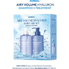 Arındıran, Nemlendiren, Hacim Veren Saç Bakım Seti Kundal Airy Volume Hyaluron Shampoo + Treatment