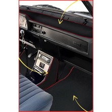 Tusba Market Renault 12 / Toros Uyumlu Torpido Koruma Halısı & Araç Oto Halı Paspas + Vites Konsol Yan Kaplama Halısı