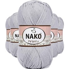 MiraLive 5 Adet Pırlanta Amigurumi El Örgü Ipi Yünü Açık Gri 130