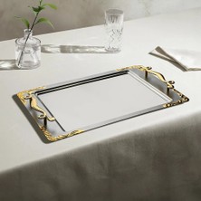 Lalezar Altın Saten Çelik Kahve Tepsi