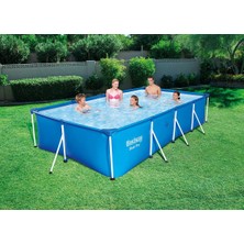 Bestway Büyük Prefabrik Havuz 400 x 211 x 81 cm Mavi Korozyona Dayanıklı Metal Çerçeve