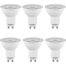 Sylvania 6 Adet 4.2W GU10 LED Ampul Günışığı Sarı Işık 3000K Duy Tipi GU10