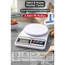 Meleni Home Hassas Mutfak Tartısı - 10KG Mutfak Terazisi Hassas Ölçüm LCD Diijital Ekran Pil Hediyeli