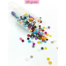 MiraLive Dökme Cam Kum Boncuk Büyük Boy (6/0) 4 mm - 60 Gram - Karışık Renkli - BNC132