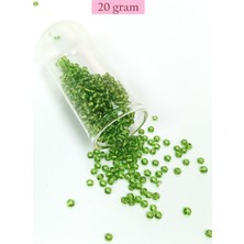 MiraLive Dökme Cam Kum Boncuk (8/0) 3 mm - 20 Gram - Şeffaf Çimen Yeşili - BNC154