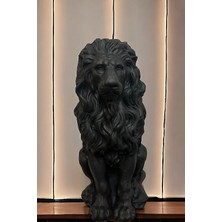 Libre Design Dekoratif 53CM Mat Siyah Aslan Ev Balkon Bahçe Dekorasyon Bohem Biblo Heykel