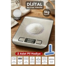 Meleni Home Dijital Mutfak Tartısı - LCD Dijital Ekran 5kg Kapasiteli Paslanmaz Çelik Yüzeyli Hassas Tartı