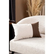 Koza Home Ivy Deri Detaylı Kahve Kırlent Kılıfı 30X50 2545