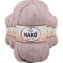 MiraLive 5 Adet Süper Inci El Örgü Ipi 100 gr Pembeli Gri 3079