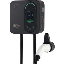 Hims HCDKS-22 22kW Tip 2 Soketli 5m Kablolu Siyah Smart Elektrikli Araç Şarj İstasyonu