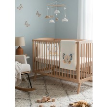 Kitikate Organik Butter Fly Müslin Battaniye Ekru