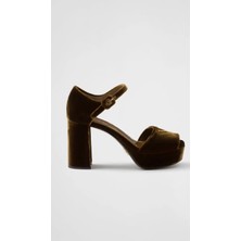 Prada Sport Kadife Platformlu Sandalet