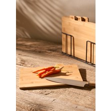 Bella Maison Curvi Bambu 4'lü Kesme Tahtası Seti Naturel (28X20X7 Cm)