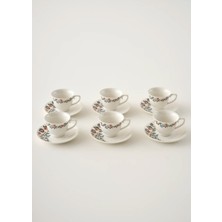 Bella Maison Vintage Porselen 6'lı Kahve Fincanı Takımı Mavi (90 Cc)