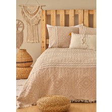 Bella Maison Glorinda Bej Renkli Çift Kişilik Yatak Örtüsü Seti 230x240 cm Modern Tema ile Şık