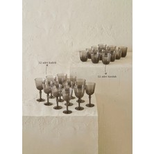 Bella Maison Colore Kesme Bardak-Kadeh Seti 24'lü Antrasit