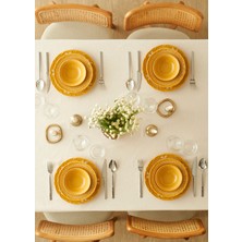 Bella Maison Indian Porselen 12 Parça 4 Kişilik Yemek Takımı Hardal