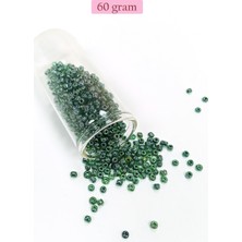 MiraLive Dökme Cam Kum Boncuk (8/0) 3 mm - 60 Gram - Parlak Yeşil - BNC203